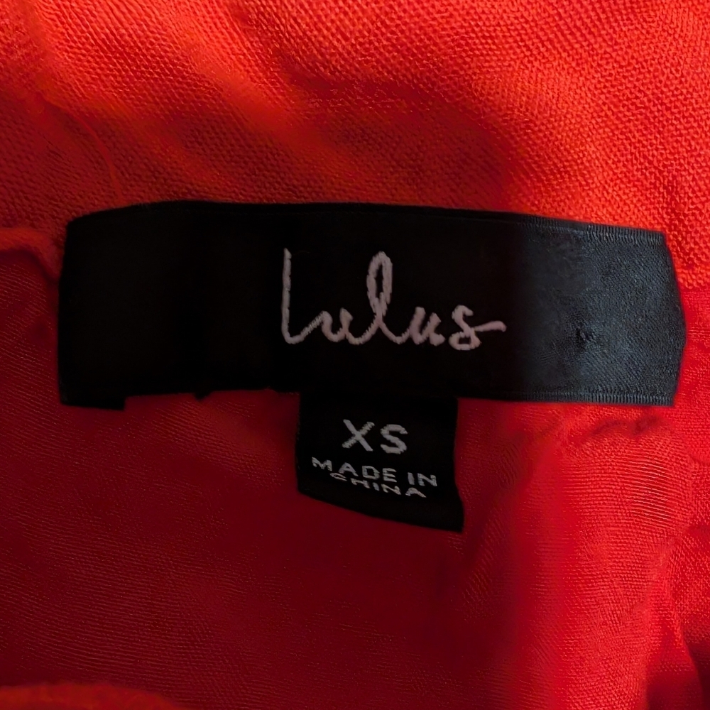 Lulu's Red Orange Midi Skirt Size XS - Picture 5 of 9
